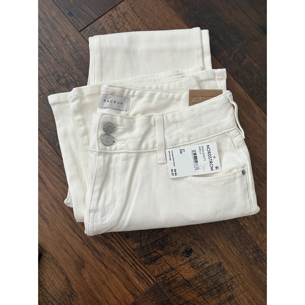 PacSun Women's Cream Bootcut Jeans - Picture 3 of 3